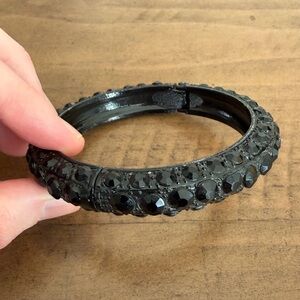 Black Crystal Studded Bangle